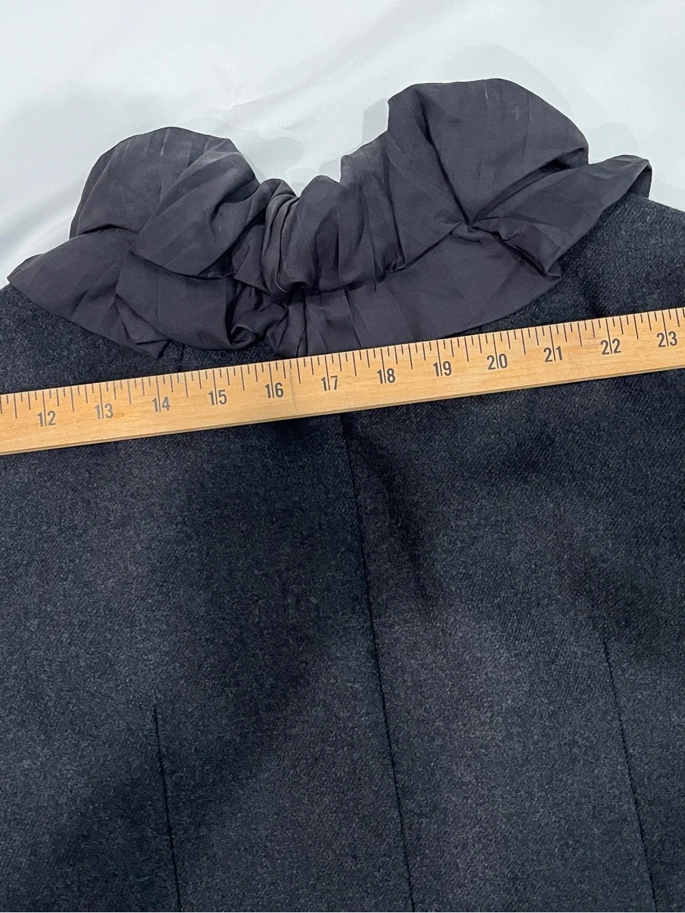 J. Crew Women's Charcoal Ruffle-Trim Wool Jacket